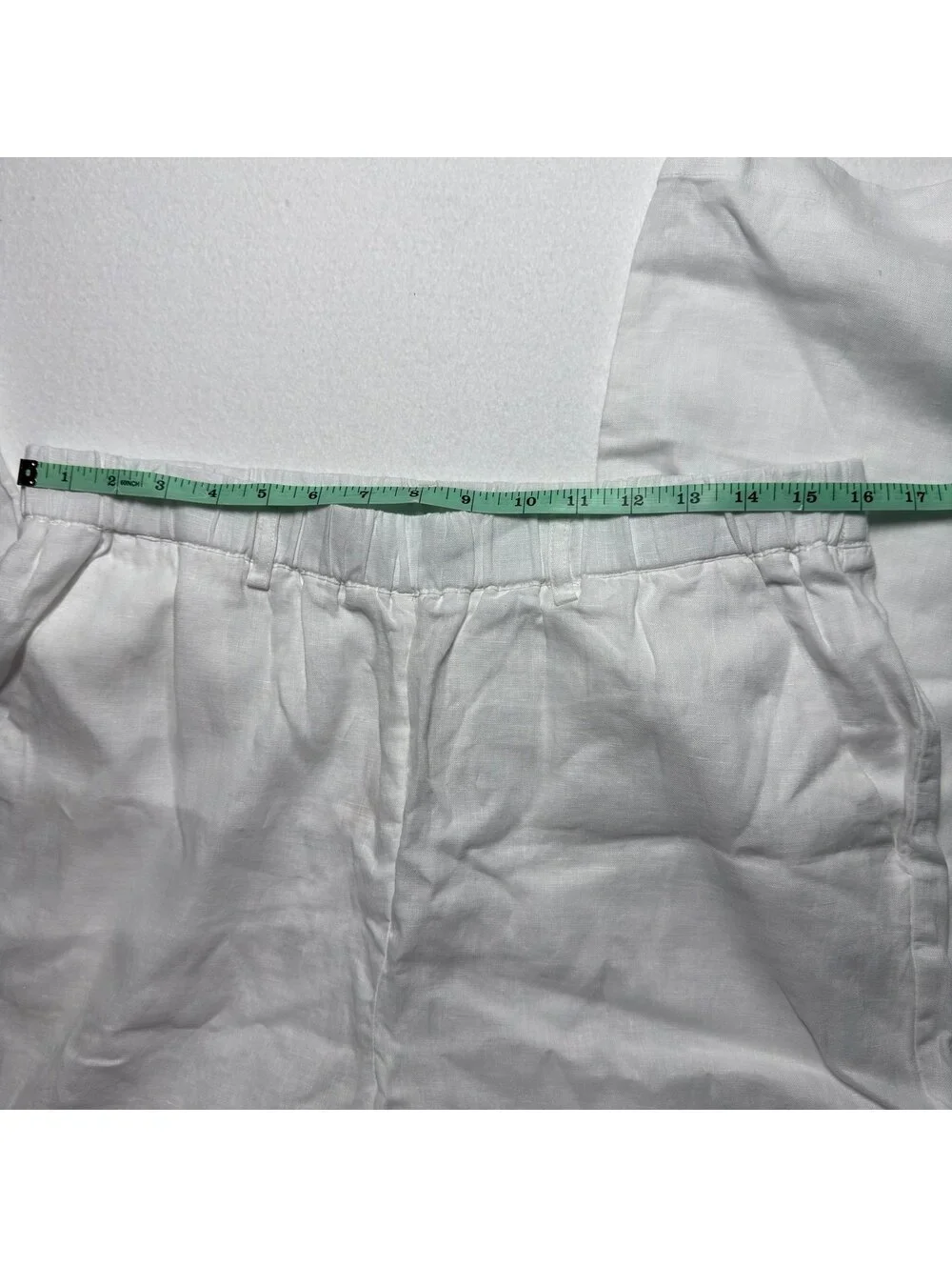 Quince 100% European Linen Tapered Ankle Pants White Size Large NWT